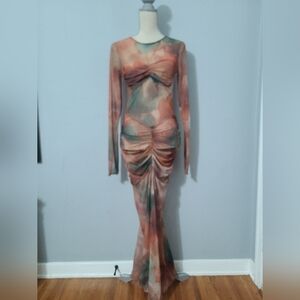 Camila‎ Coelho Josephine Maxi Dress in Multi Abstract Flora NWT Size Med